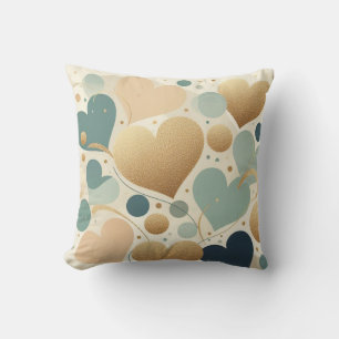 Coussin Amour Pastel Esthétique Abstrait Minimaliste Beige