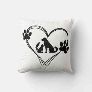 Coussin Amour Pattes d'animaux de compagnie