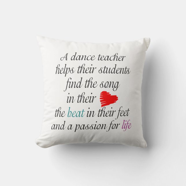 Coussin Amour personnalisé pour enseigner la danse - (Recto)