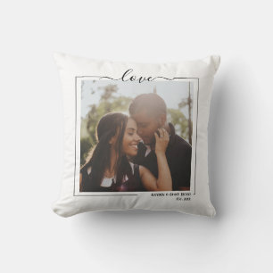Coussin Amour Photo et Texte Personnalisés