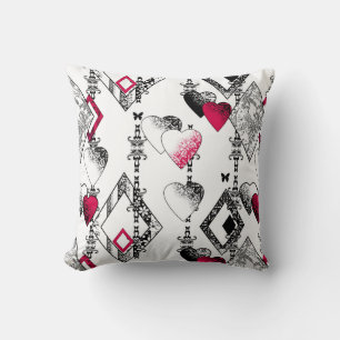 Coussin Amour, résille, patchwork