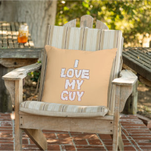 Coussin Amour romantique - I Love My Guy Texte Design