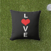 Coussin Amour Rouge Cœur Mignon Saint-Valentin Blanc Noir (Herbe)