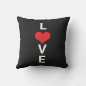 Coussin Amour Rouge Cœur Mignon Saint-Valentin Blanc Noir (Verso)