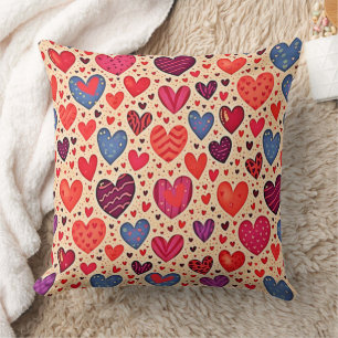 Coussin Amour sans couture Coeur Motif Art