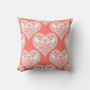 Coussin Amour sans couture Valentines Jour blanc dentelle 