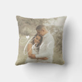 Coussin Amour scénario moderne 2 photo cœur personnalisé (Verso)