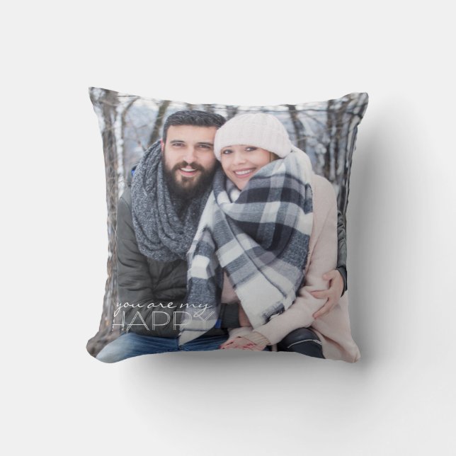 Coussin Amour | TU ES MON HEUREUX | Photo en couple (Recto)