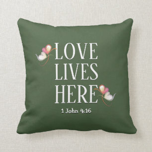 Coussin AMOUR VIES ICI Style Green Custom Christian