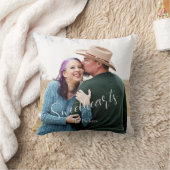 Coussin Amoureux Amour Écriture Élégante Photo Nom (Couverture)