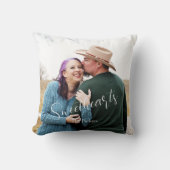 Coussin Amoureux Amour Écriture Élégante Photo Nom (Recto)