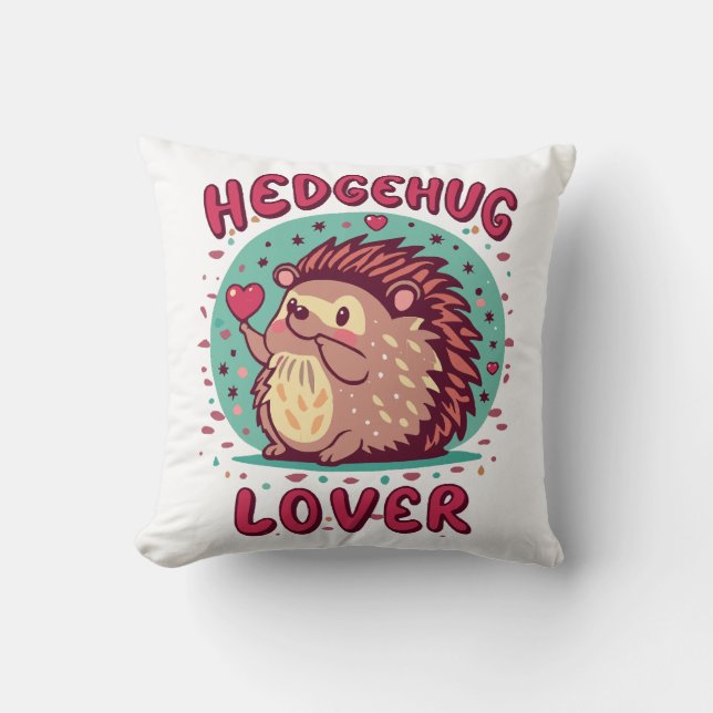 Coussin Amoureux de câlins de hérisson (Recto)