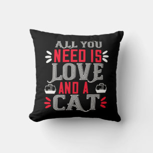 Coussin Amoureux de Chat Mignon Chat Noir Chat Drôle