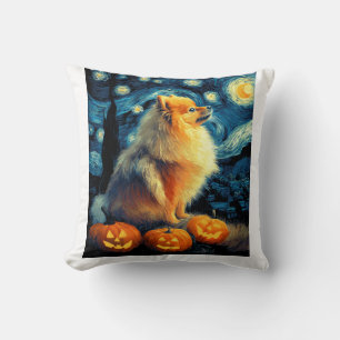 Coussin Amoureux de chiens Poméranie Peinture de van gogh