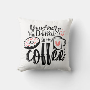Coussin Amoureux de Donuts Café Noir Blanc M. et Mme. Mari