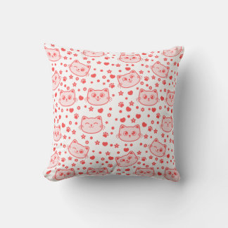 Coussin Amoureux de les chats si mignon couleur rouge