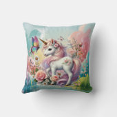 Coussin Amoureux de licorne mignonne ajouter un nom (Verso)