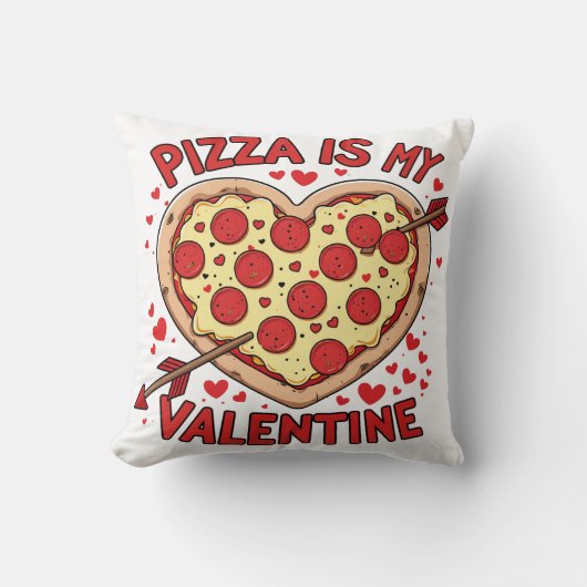 Coussin Amoureux de pizza de la Saint-Valentin (Recto)