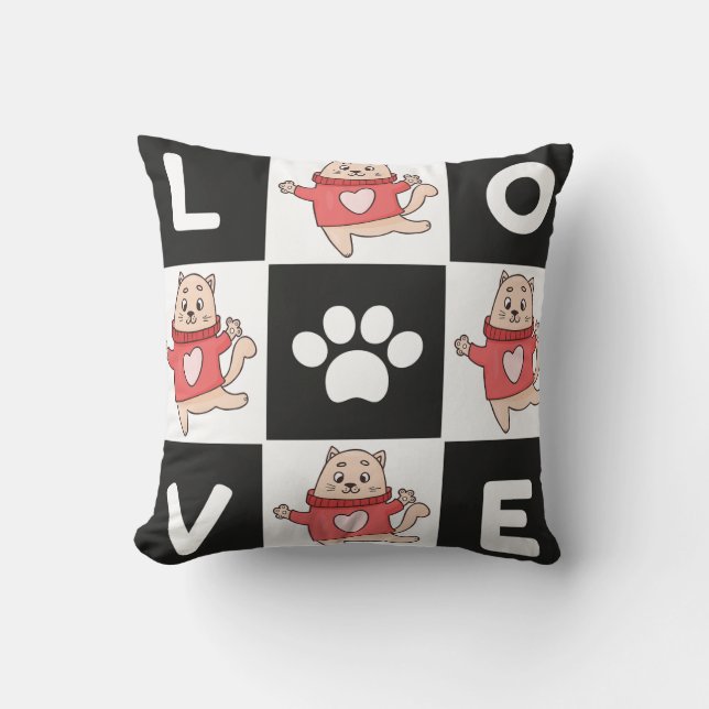 Coussin amoureux des chats (Recto)
