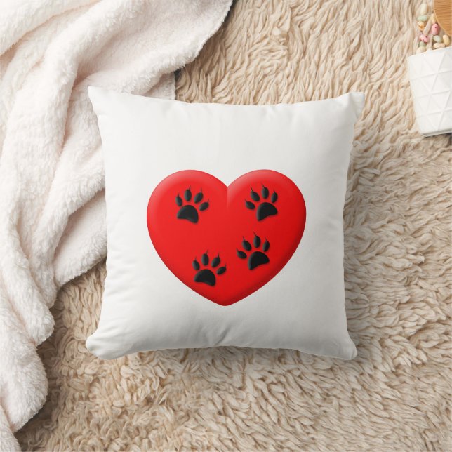 Coussin Amoureux des chats Rouge Coeur Et Pâtes Classique (Couverture)