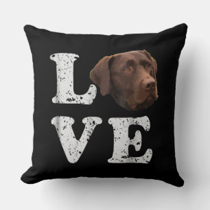 Coussin Amoureux des chiens I Love Chocolate Labrador Re