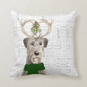 Coussin Amoureux des chiens Irish Wolfhound Noël