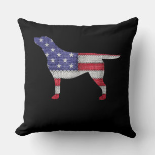 Coussin Amoureux des chiens Labrador Retriever Silhouett