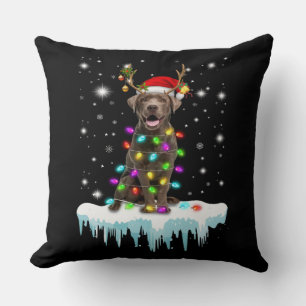 Coussin Amoureux des chiens Lumière de Noël du Labrador