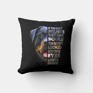 Coussin Amoureux des chiens Rottweiler Soul I Love Rotties