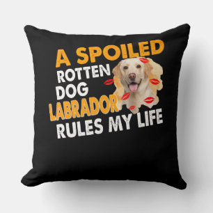 Coussin Amoureux des chiens Spoten Labrador Rules Ma vie