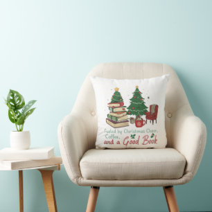 Coussin Amoureux des livres de Noël au chaud Alimenté par