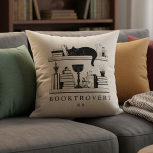 Coussin Amoureux des livres Monogramme