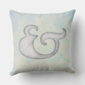 Coussin Ampersand aquarelle nautique | Blanc & Ciel (Verso)