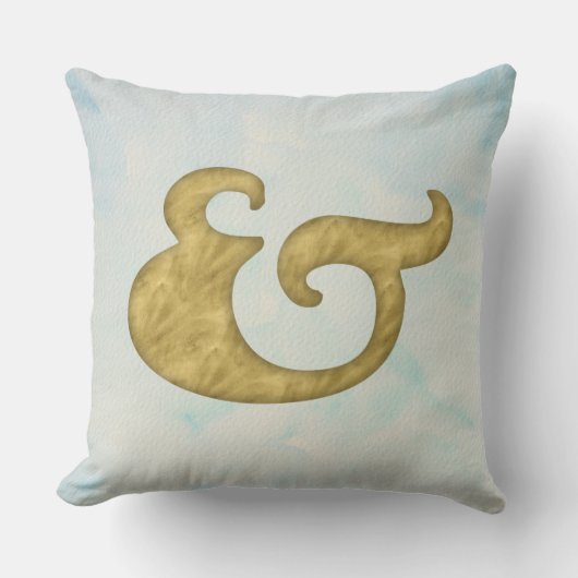 Coussin Ampersand aquarelle #Nautique | Or pour API (Recto)