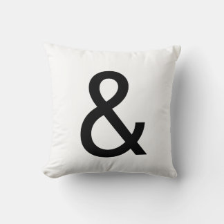 Coussin Ampersand Texte Gras En Noir Et Blanc