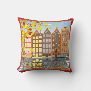 Coussin Amsterdam City Canal Autumn Colorful Jeu d'oreille