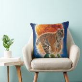 Coussin Amur Tiger Cub & Moon Wildlife Imaginaire Art (Chaise)