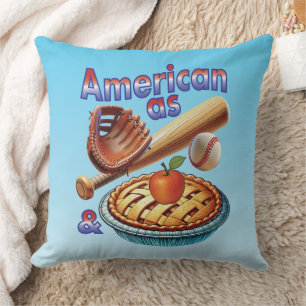 Coussin Amusant américain comme Baseball & Pomme Pie