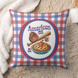 Coussin Amusant américain comme Baseball & Pomme Pie