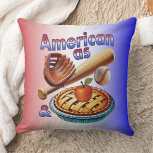 Coussin Amusant américain comme Baseball & Pomme Pie