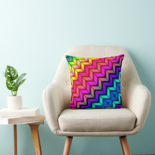 Coussin [Amusant avec des rayures] Motif #7a Arc-en-ciel g