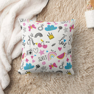 Coussin Amusant Contemporain Style Whimsical Motif coloré