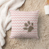 Coussin Amusant Empreinte de patte sur Baby Pink, Light Pi (Couverture)