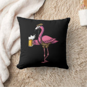 Coussin Amusant Flamant rose Bird Boire de bière fête (Couverture)