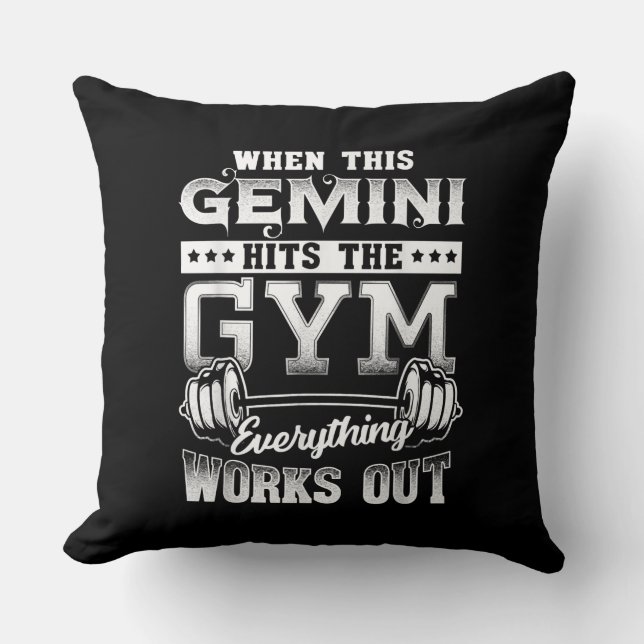 Coussin Amusant Gemini Gym Conception d'entraînement (Recto)