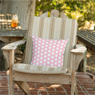 Coussin Amusant grand Pois blanc Motif sur rose pâle
