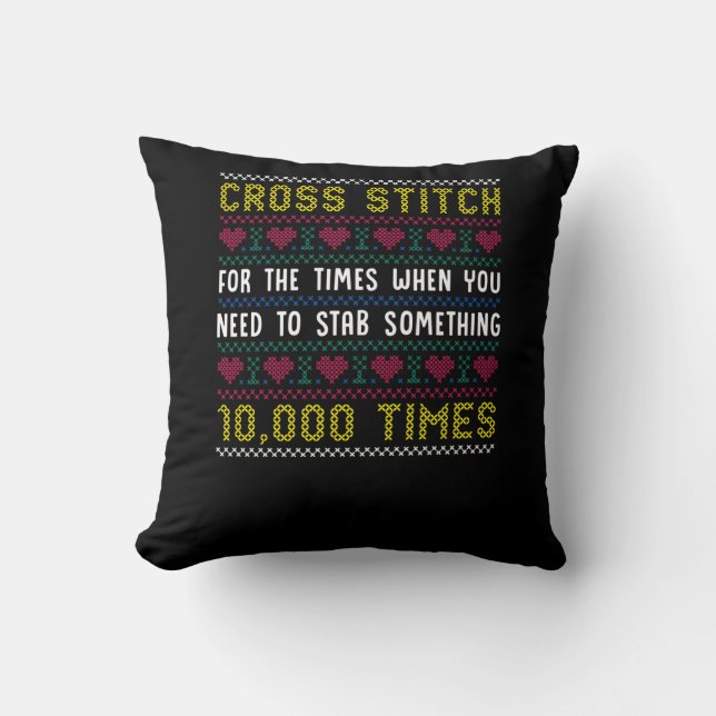 Coussin Amusant Humour de croix couchée Crafty Needlepoint (Recto)