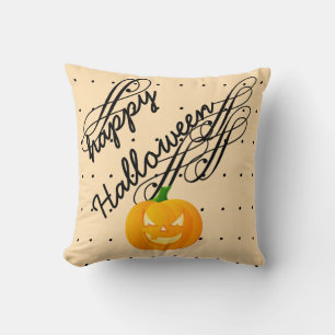 Coussin Amusant Joy Halloween Citrouille Tourbillon Points