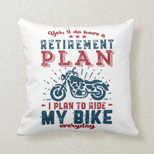 Coussin Amusant Retraité Vélo Plan de Retraite Voyage Mo