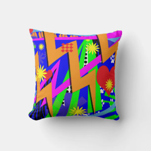 Coussin Amusant sauvage Neon Explosion conception de retou